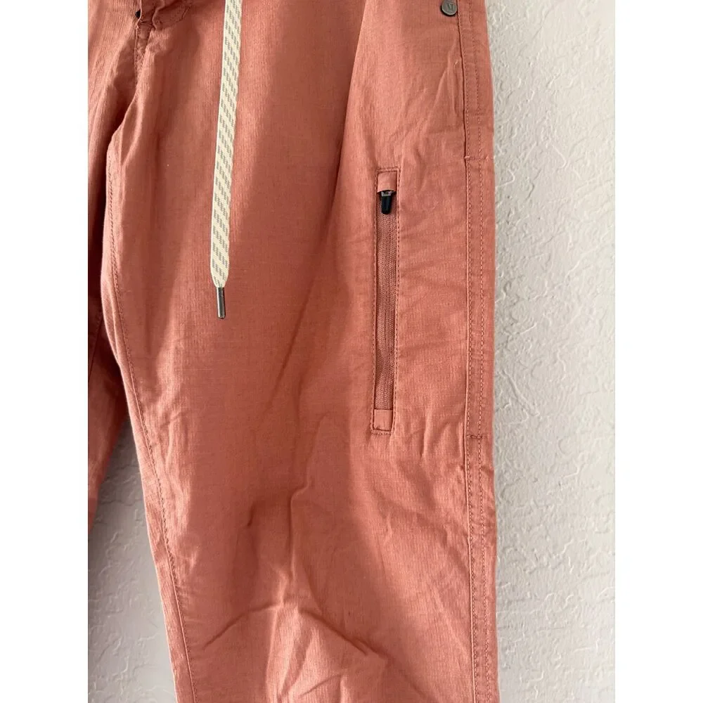 Vuori Ripstop Pants Women's Small Terracotta Pink Jogger Zip Pocket